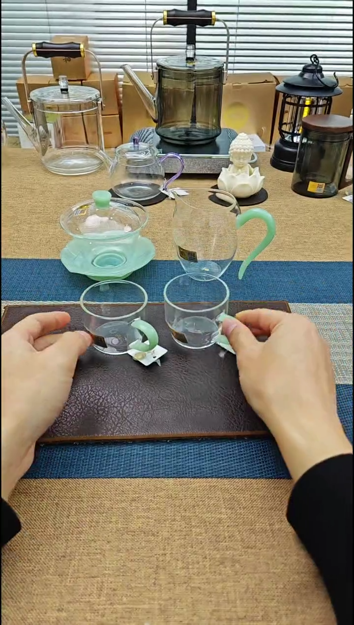 【闪购商品】禾器怡然茶海加荷叶盖碗加清尚杯浅玉色金标