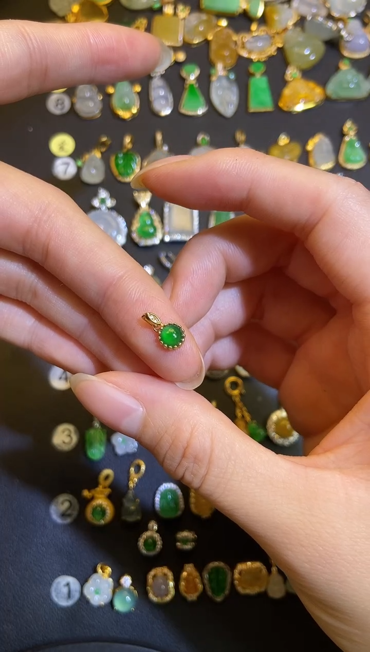 吊坠(不含链)银S925镶嵌翡翠1