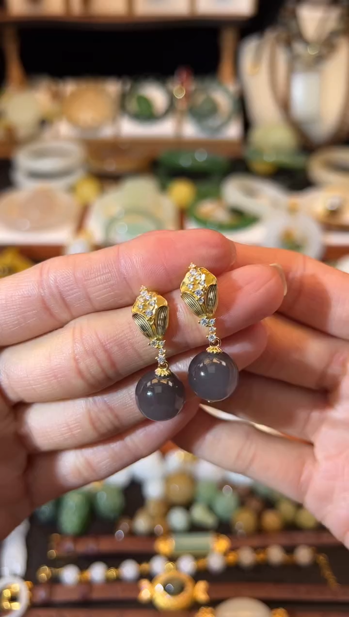 和田玉银S925镶嵌耳饰福利