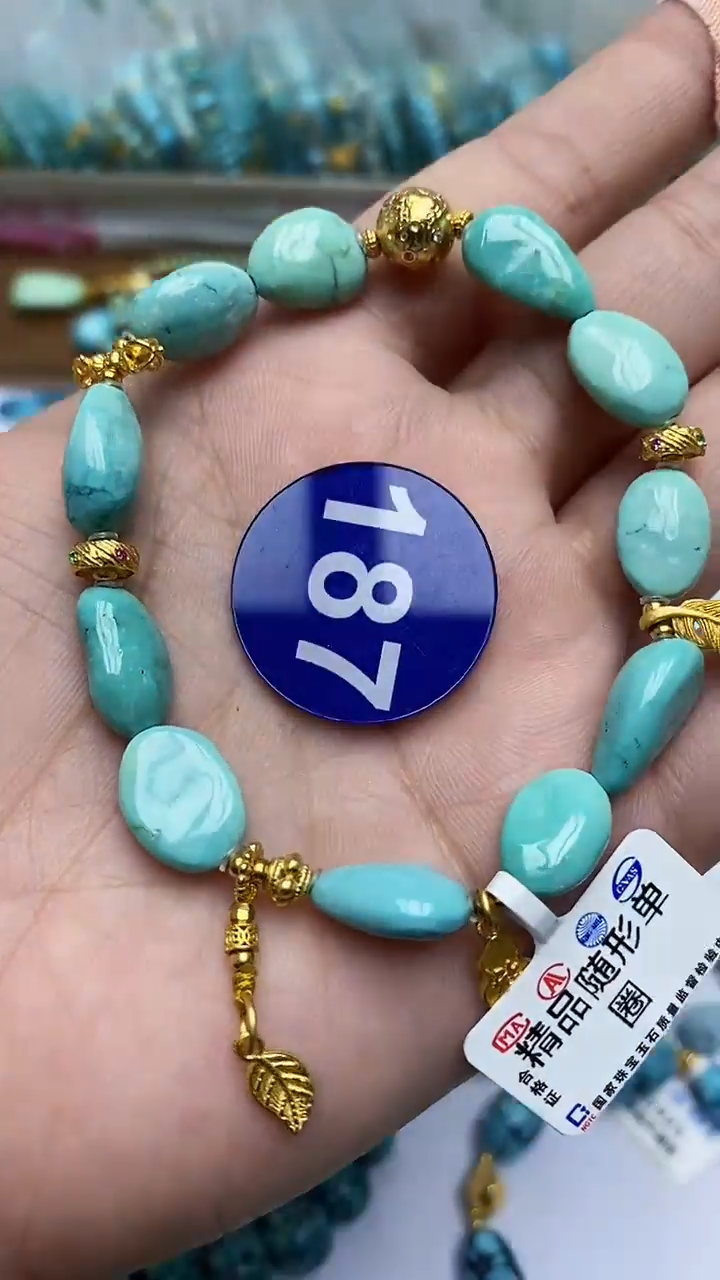 【闪购商品】绿松石手串银S925镶嵌187