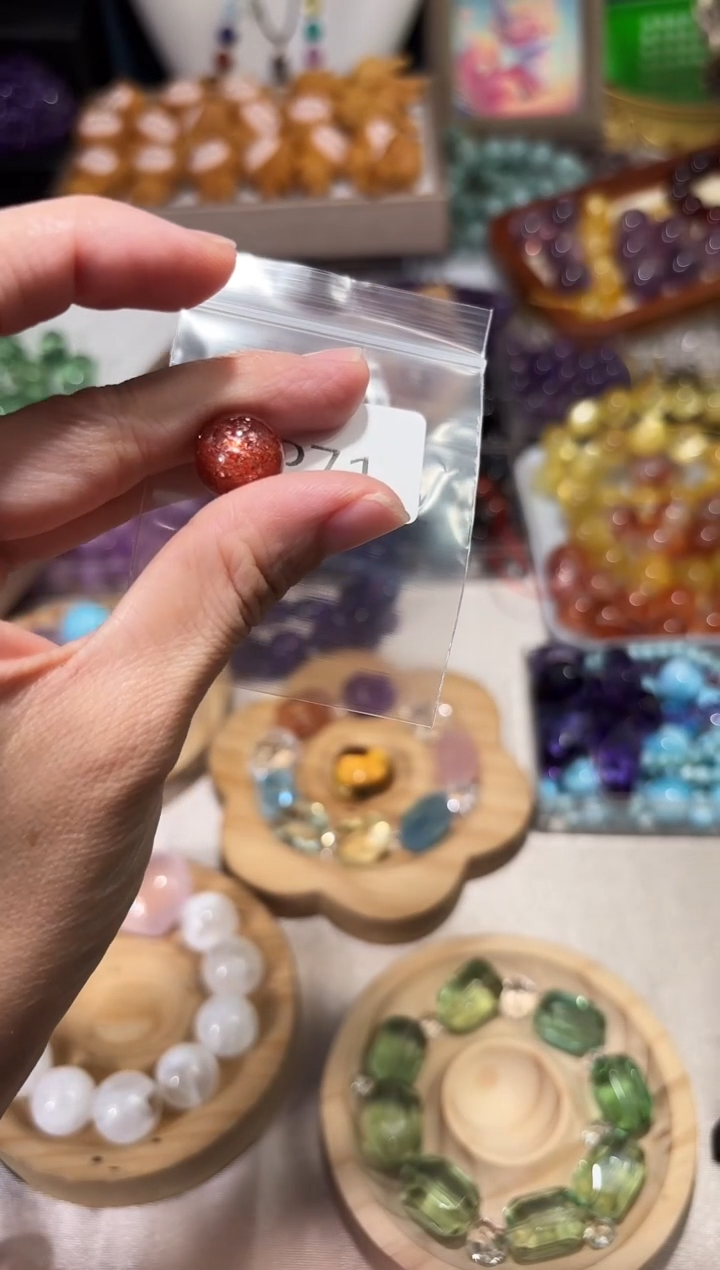 水晶手串未镶嵌沐*P71金太阳圆珠卡12单颗拍3