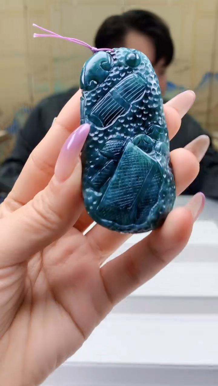 【闪购商品】定制翡翠未镶嵌5060ty-毛货挂件236