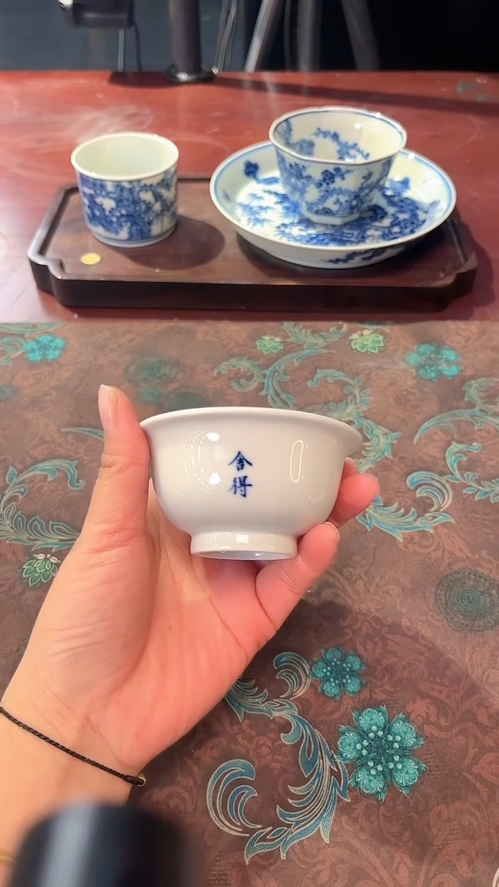 镹曰陶柴窑手工手绘青花