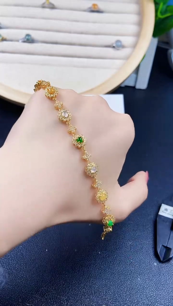 【闪购商品】翡翠手链银S925镶嵌12012120