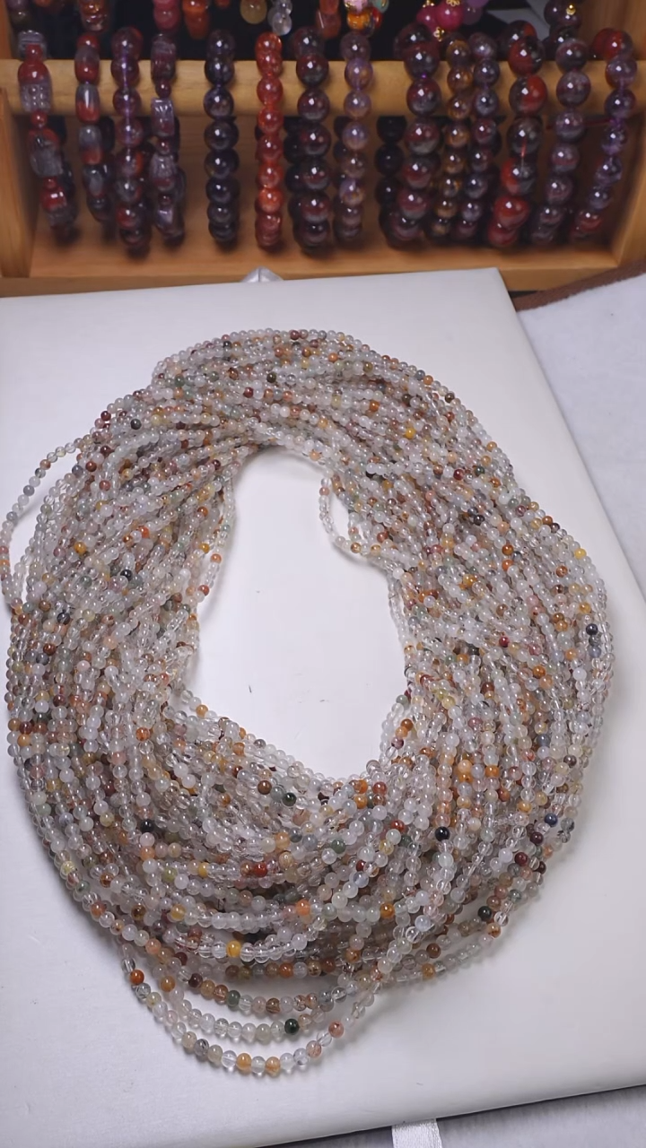 未镶嵌手链水晶彩兔毛多圈-多样性发其一