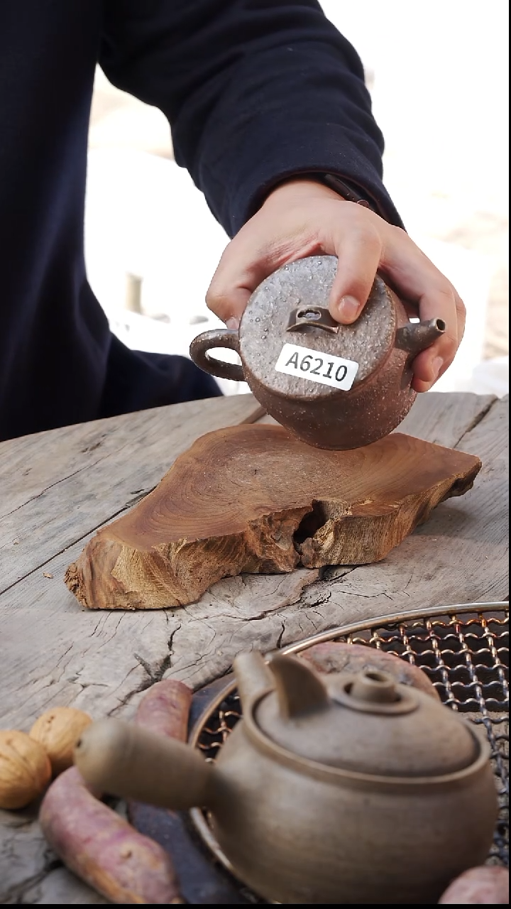 瓷片柴烧正把壶A6210