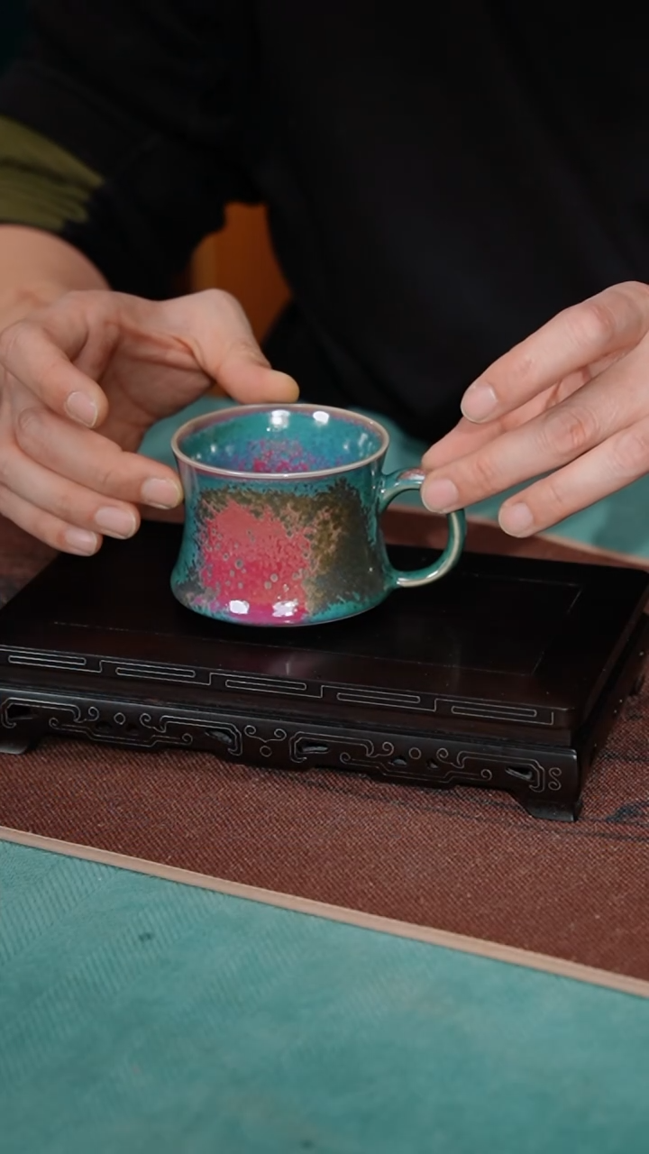 【闪购商品】33-1束腰咖啡杯（炉钧釉）