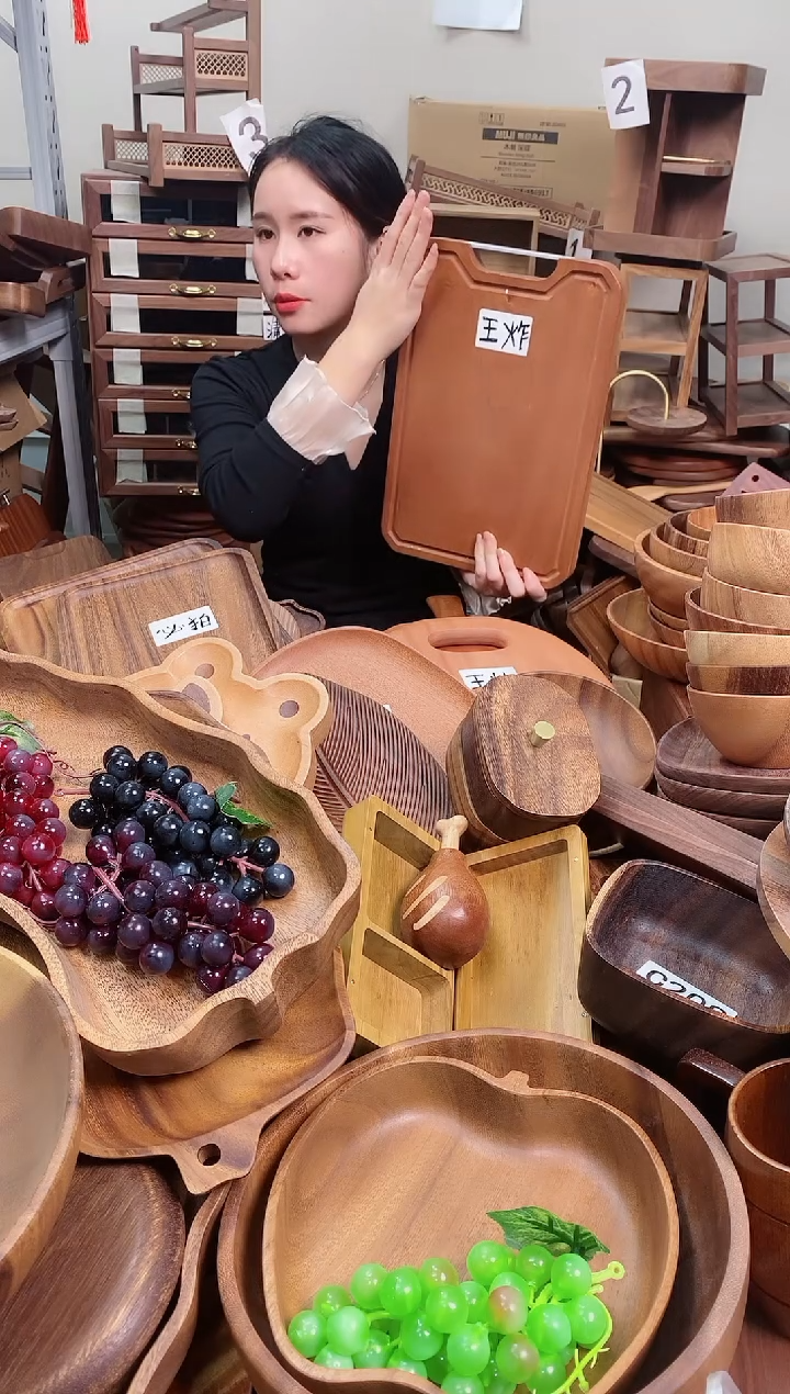 木 乌檀木带把手菜板36*24*2.5cm