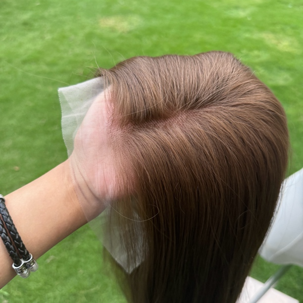 《西野暮色》亚麻暖棕超大蕾丝全头套