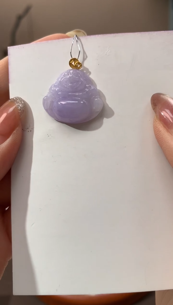 【闪购商品】翡翠颈饰18K金镶嵌天然缅甸a货翡翠