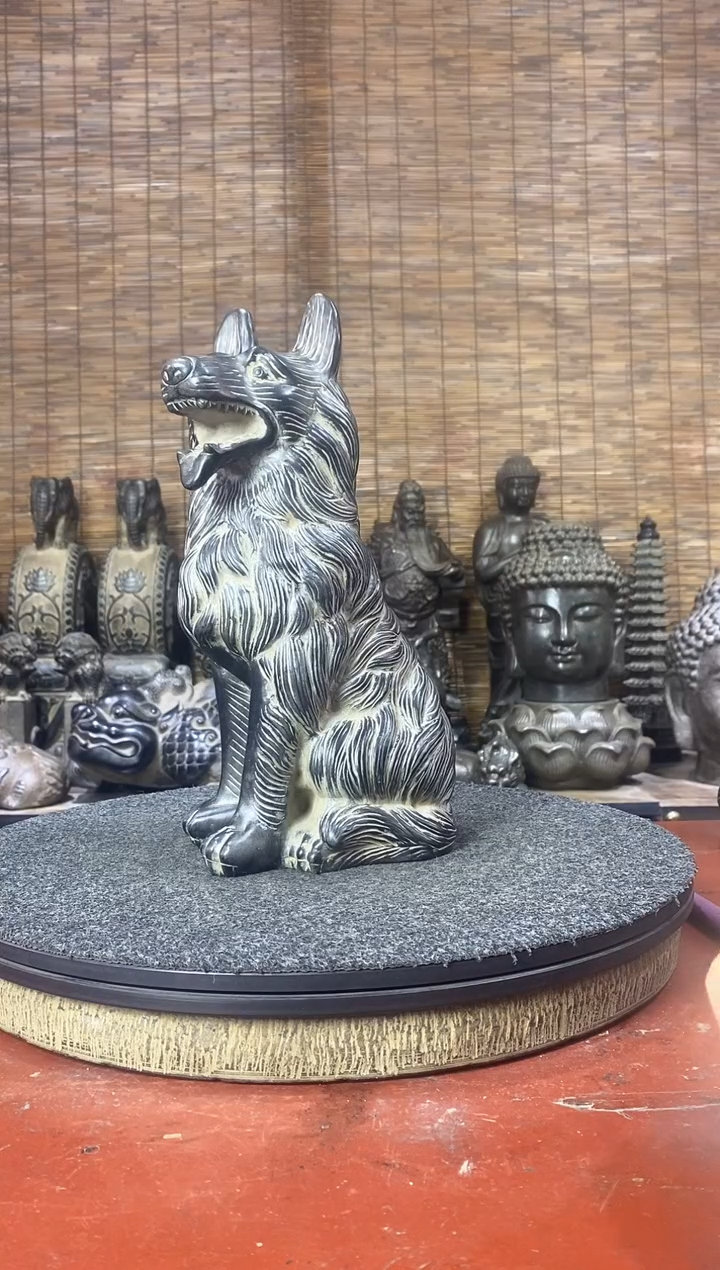 石材天然青石石雕旺财一只狗