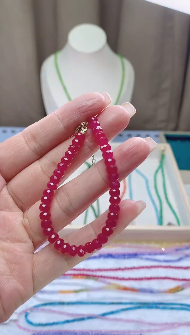 【闪购商品】红宝石手链14K金镶嵌诗颜珠宝甄选SYZB61