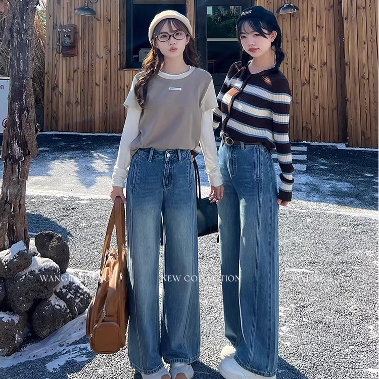 2026新款大码胖mm显瘦窄版直筒裤小个子裤子