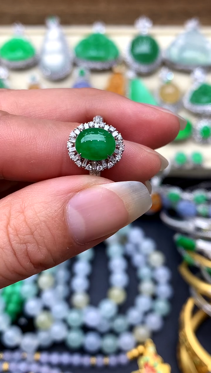 【闪购商品】翡翠戒指18K金镶嵌175-中国好珍宝