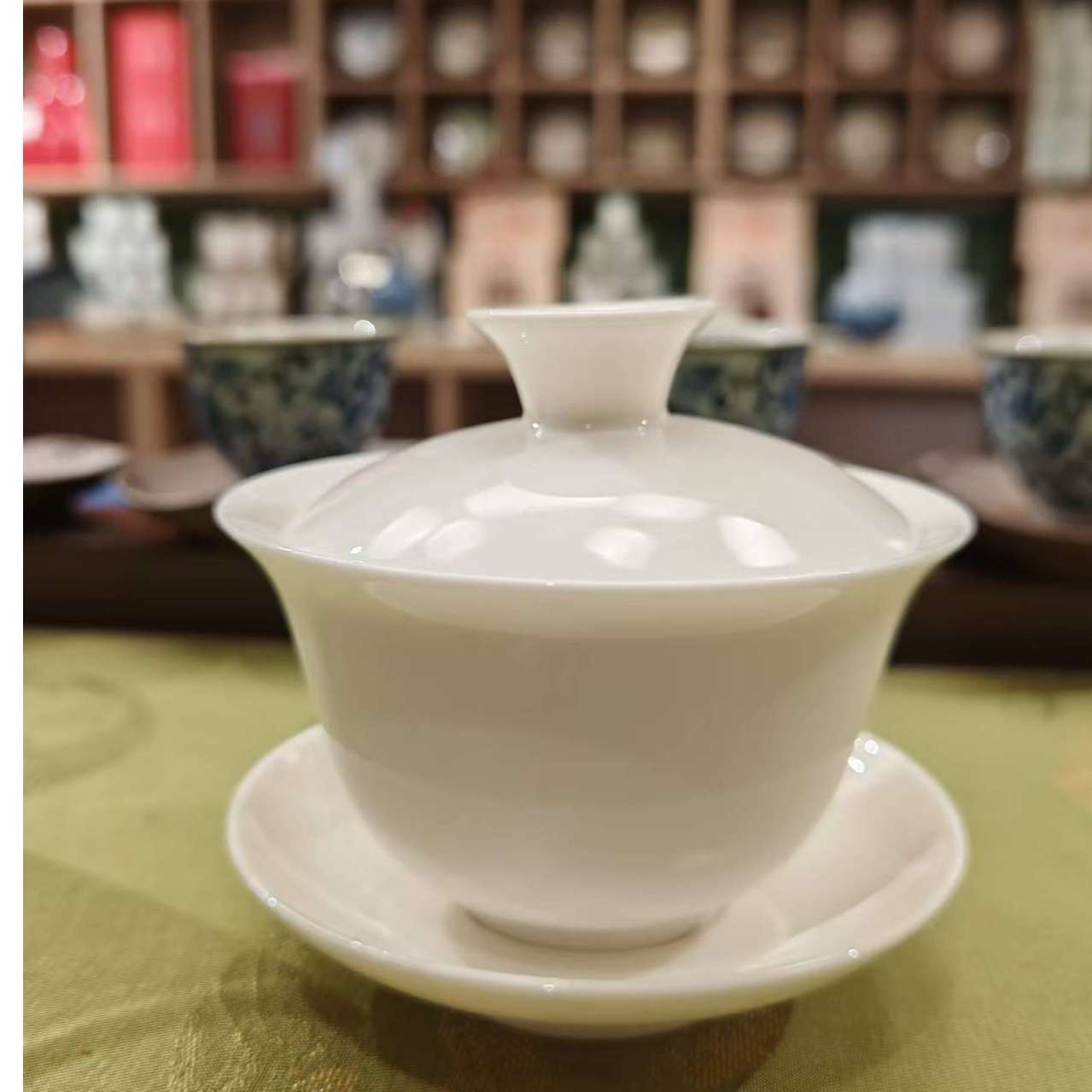 吴妃玲 德化白瓷三才盖碗120 好搭好用 轻薄小巧  性价比高