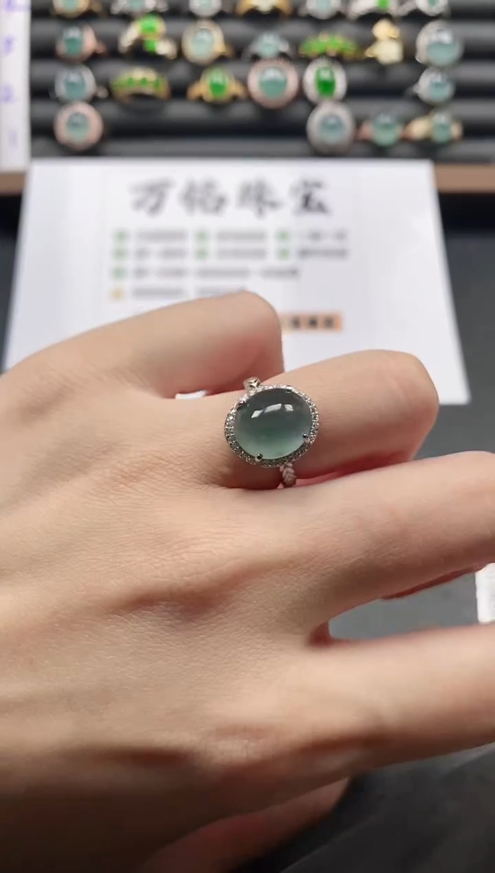 银S925镶嵌戒指翡翠51511
