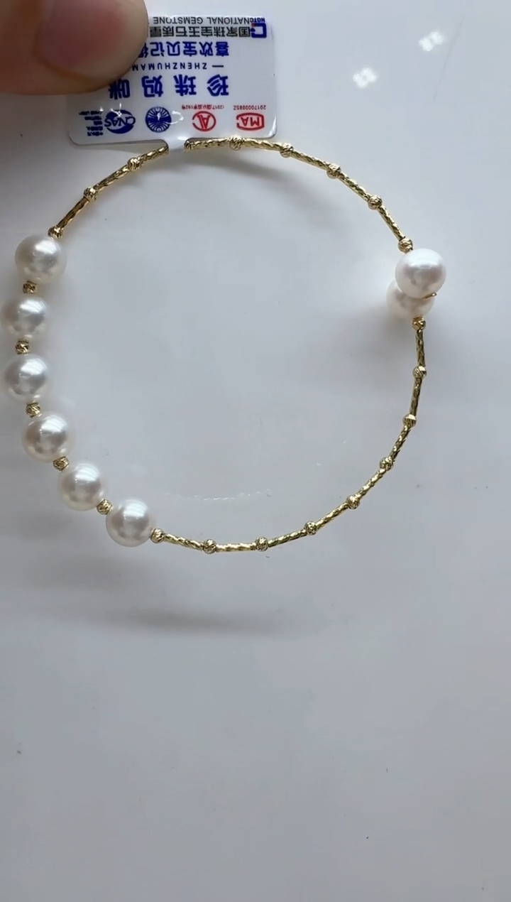 【闪购商品】淡水珍珠手镯18K金镶嵌清货