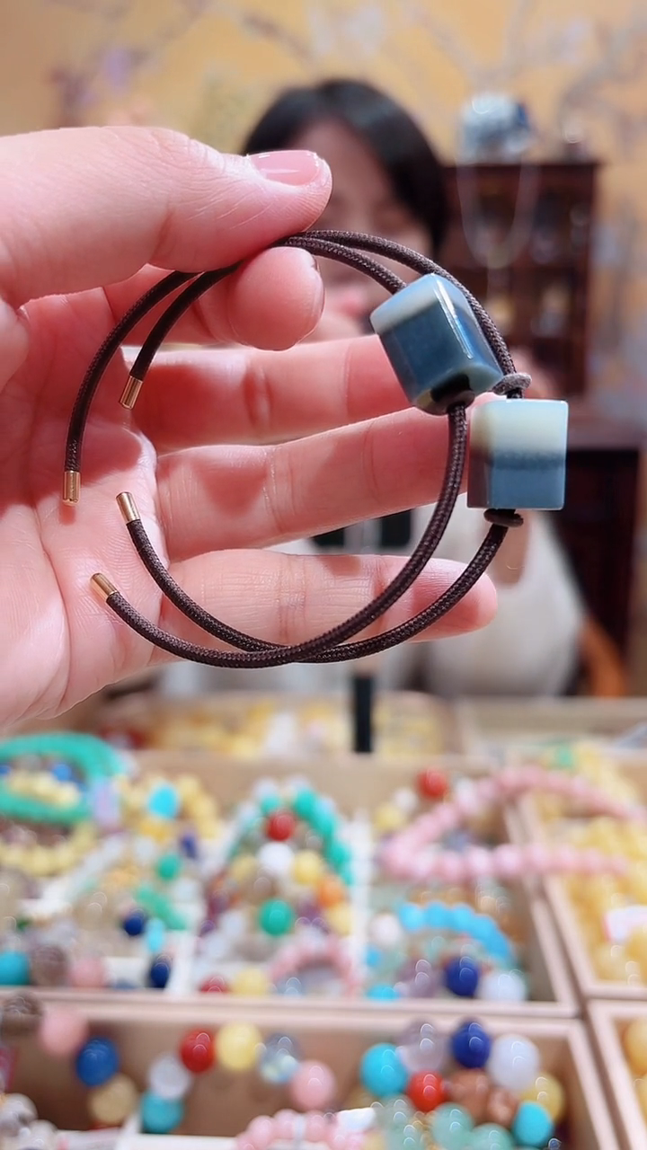 颈饰未镶嵌和田玉新疆和田玉青花籽，江南烟雨（多样性发其一）