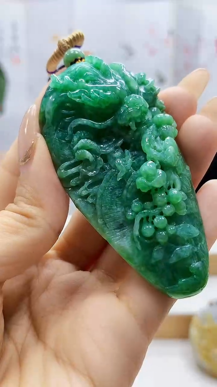 未镶嵌定制翡翠5060ty-毛货挂件8