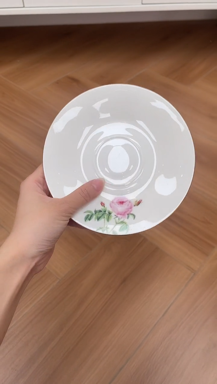 杯玫瑰高骨骨瓷6寸盘微瑕不退换