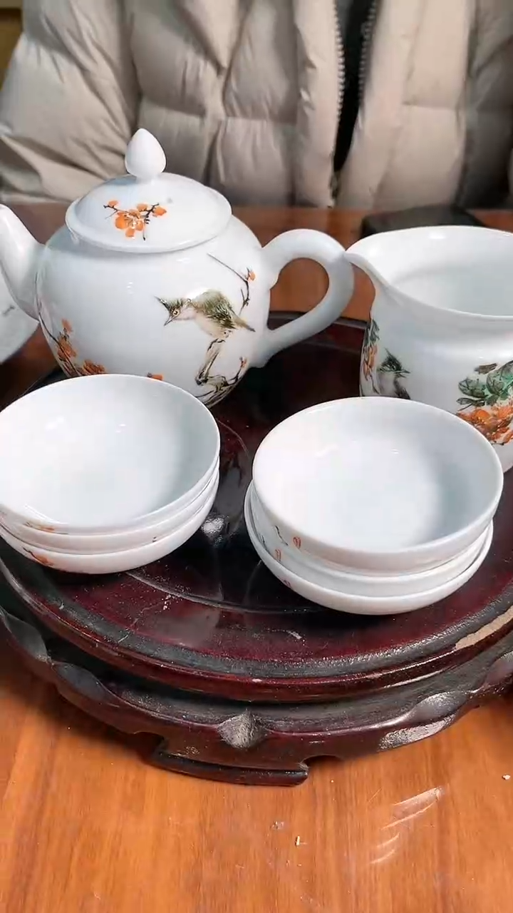 【闪购商品】官窑瓷画院856官窑瓷画院陈建庆1壶+1公道+6杯