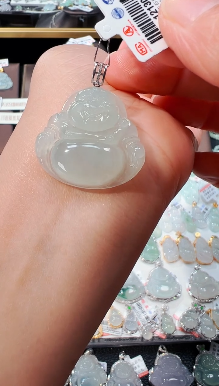 【闪购商品】翡翠吊坠(不含链)18K金镶嵌佛公吊坠1106