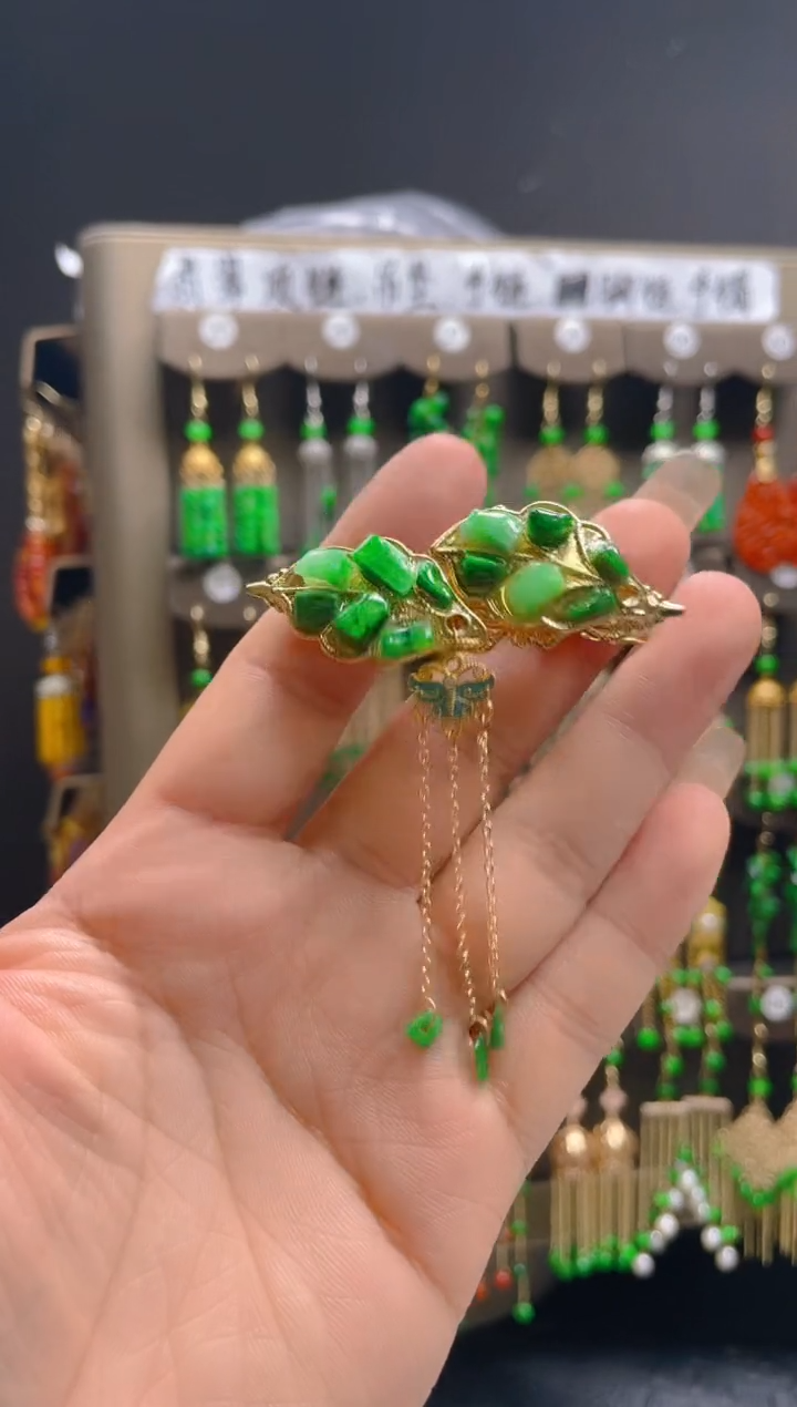 翡翠合金耳饰025翡翠饰品