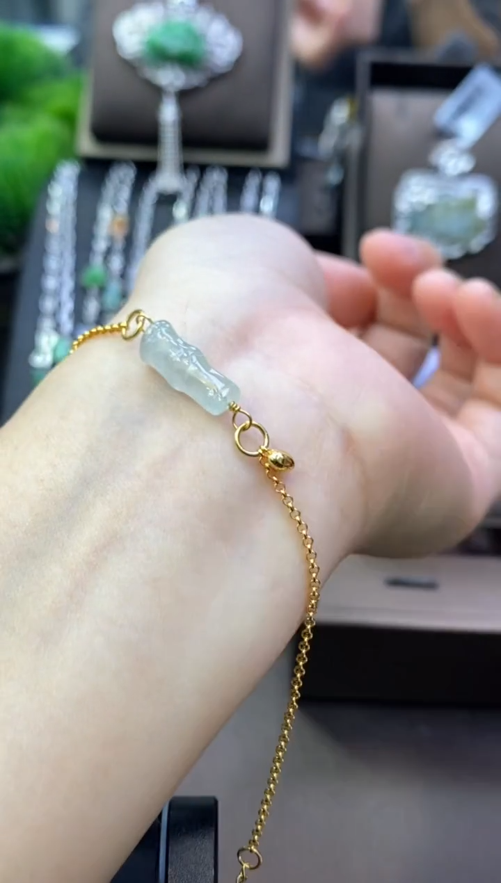 颈饰银S925镶嵌翡翠净货12806