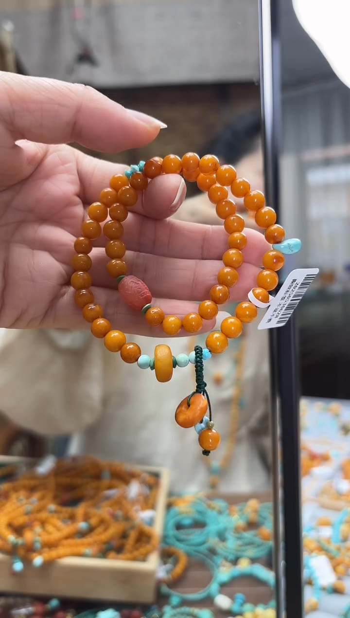 未镶嵌蜜蜡裸石多样性发一件设计双圈