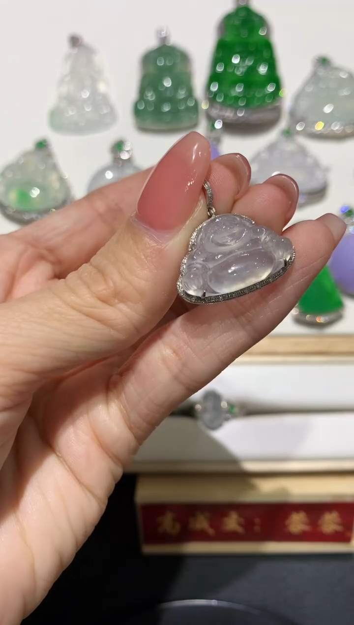【闪购商品】翡翠吊坠(不含链)18K金镶嵌团购4
