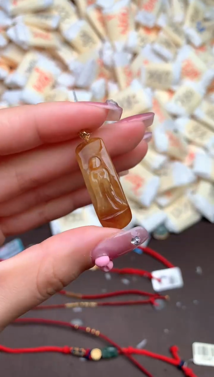 【闪购商品】翡翠挂件18K金镶嵌一