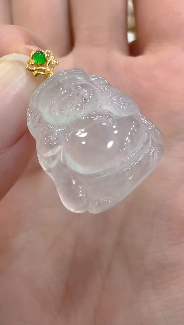 翡翠18K金镶嵌吊坠(不含链)多样性团购发一件