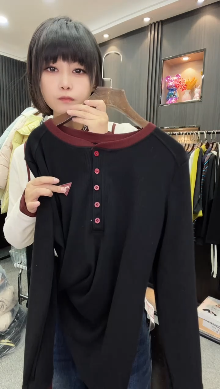 619黑色小衫----大码