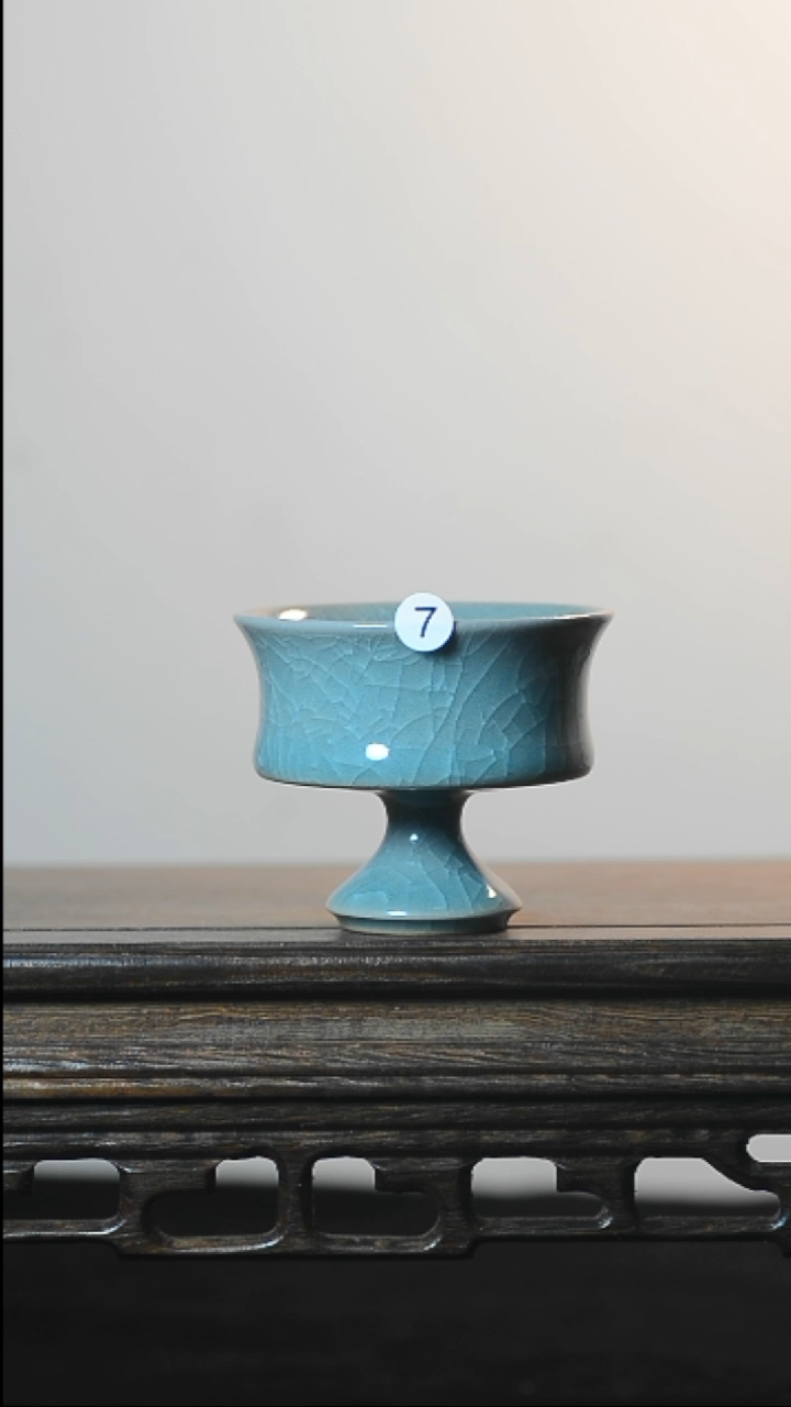 7号手工高足杯全品清凉寺汝瓷
