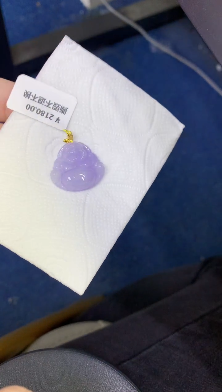 颈饰18K金镶嵌翡翠缅甸天然翡翠a货