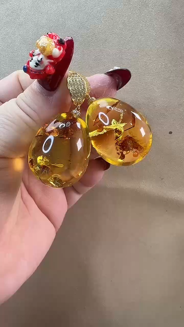 【闪购商品】琥珀耳饰未镶嵌耳环