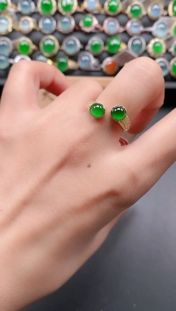 银S925镶嵌戒指翡翠11111