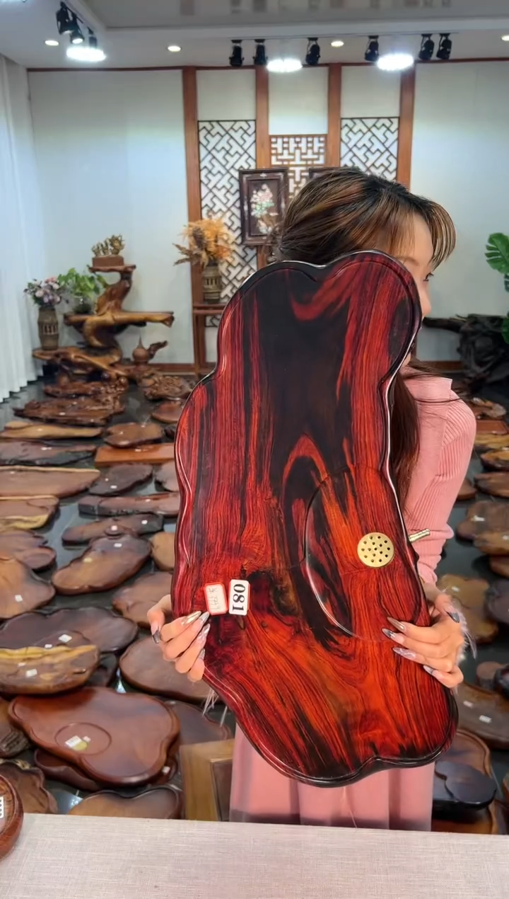 【闪购商品】交趾黄檀（大红酸枝）茶盘081