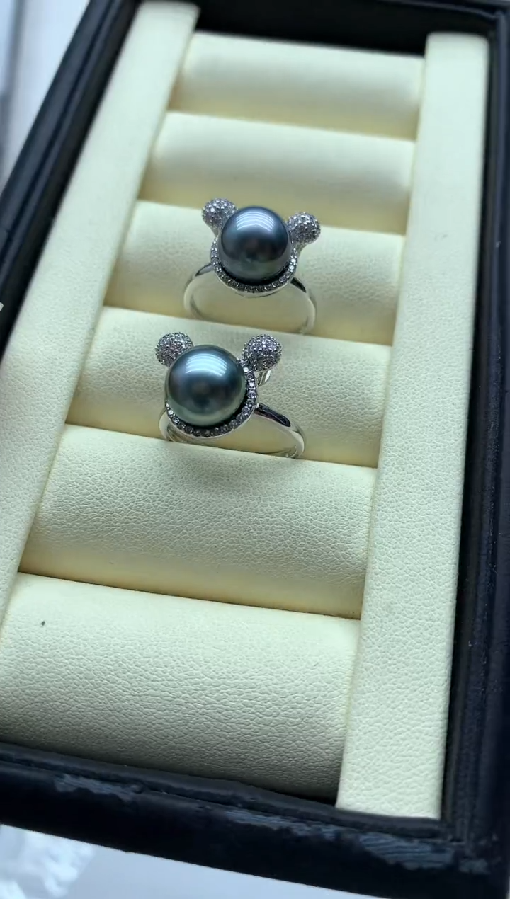 银S925镶嵌戒圈海水珍珠多样性发其一