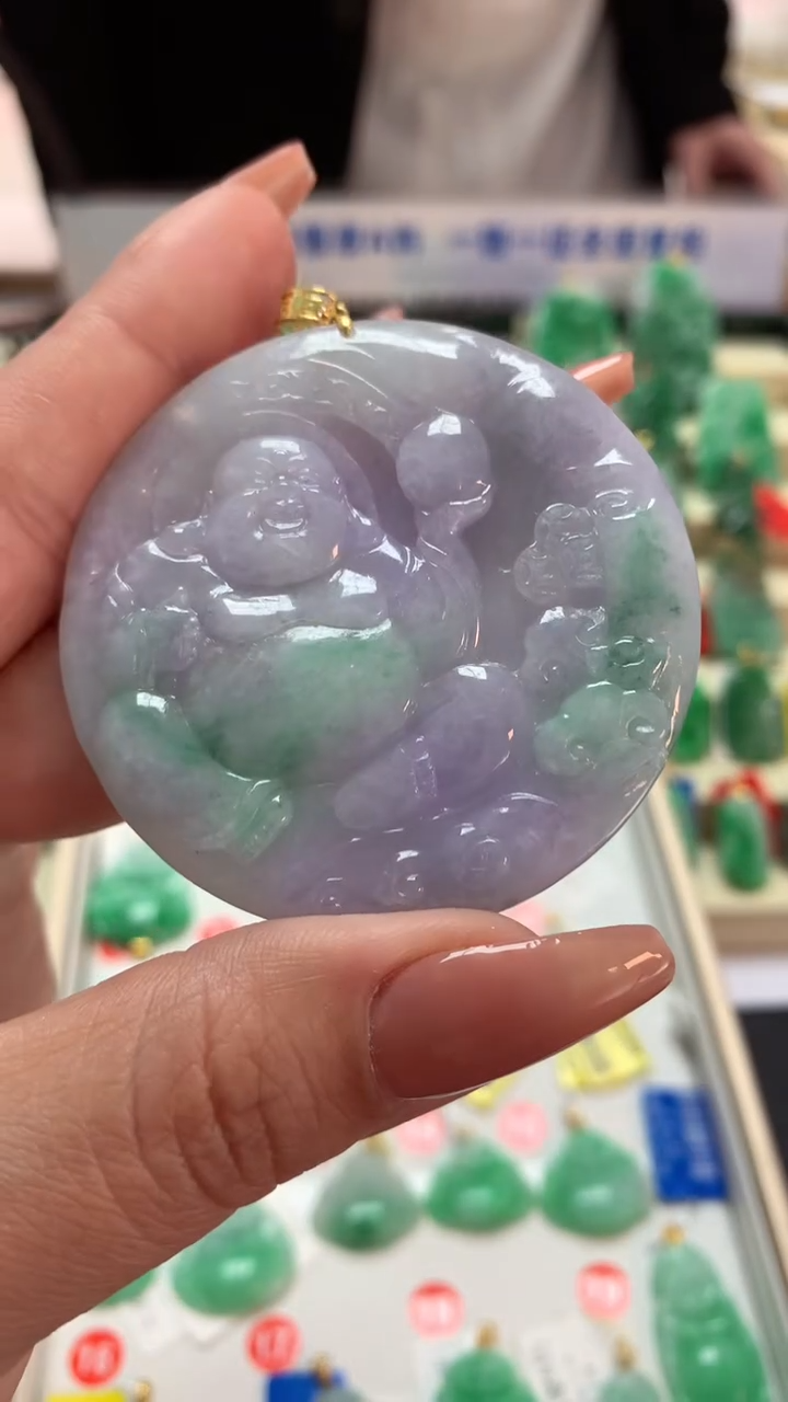 【闪购商品】翡翠吊坠(不含链)18K金镶嵌挂件