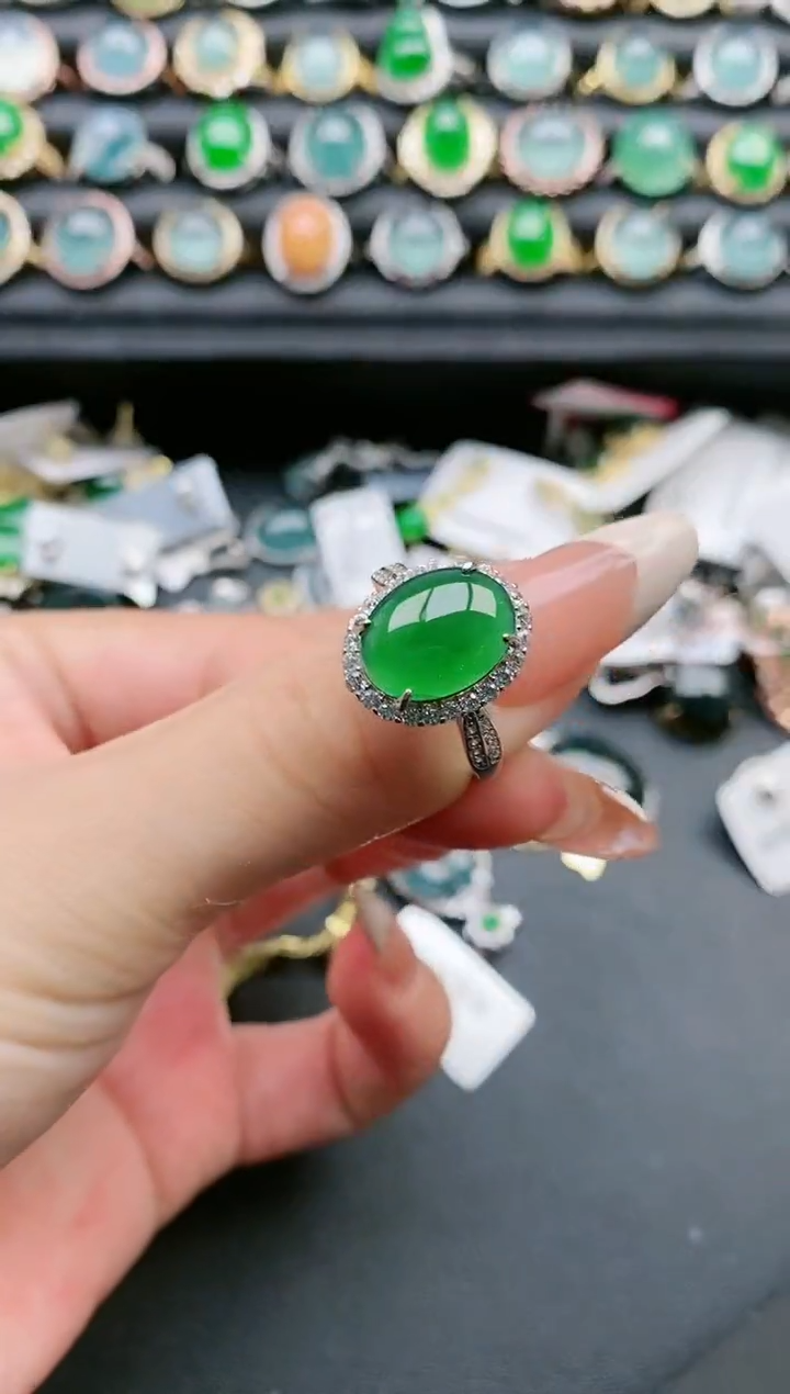 【闪购商品】翡翠戒指银S925镶嵌111111