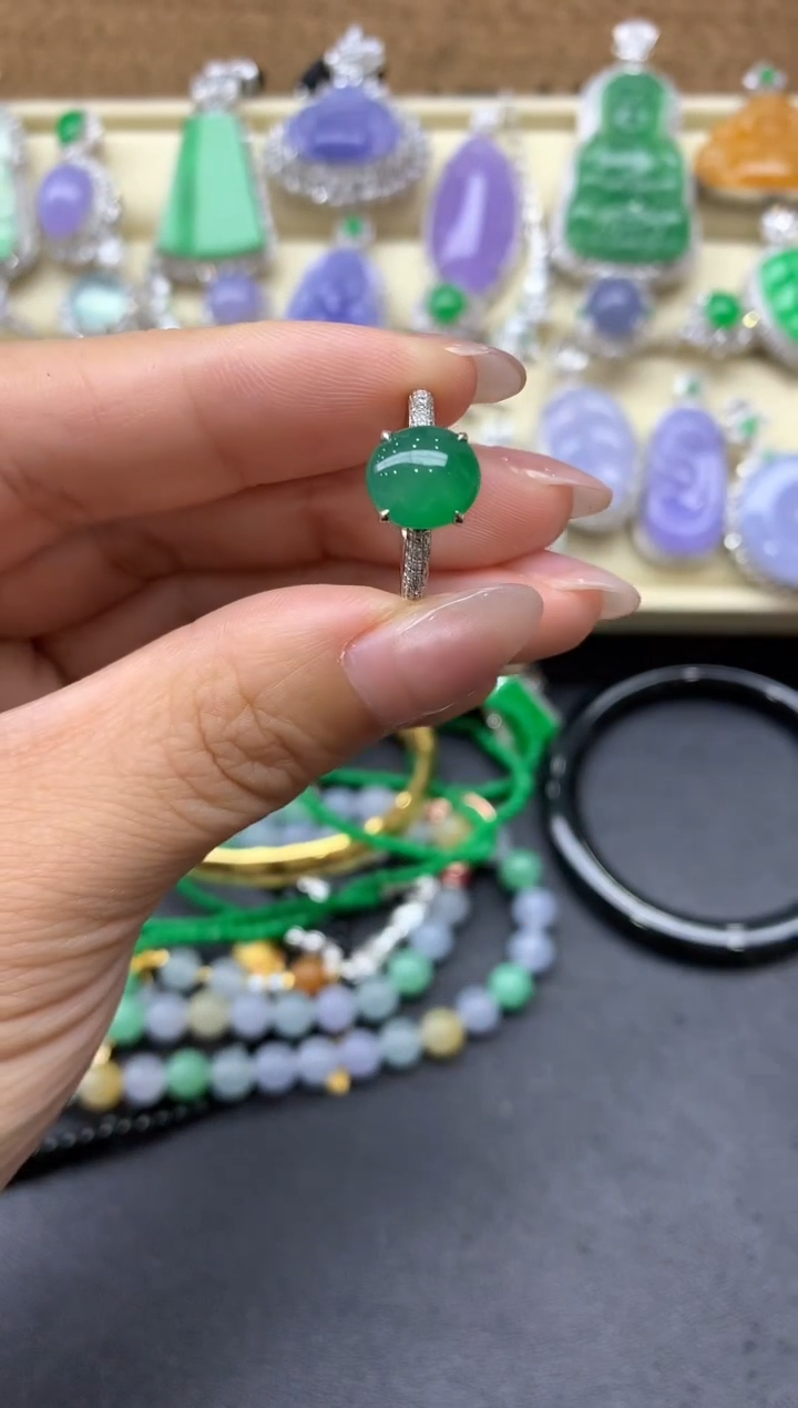 【闪购商品】翡翠戒指18K金镶嵌424-中国好珍宝