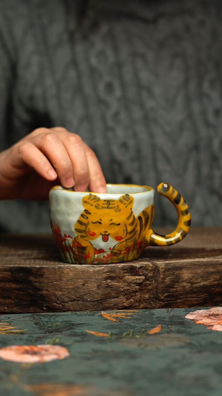 【闪购商品】杯釉下彩手工手绘同款陶器