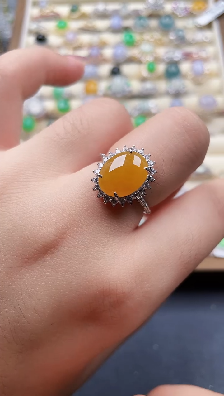 银S925镶嵌戒指翡翠148