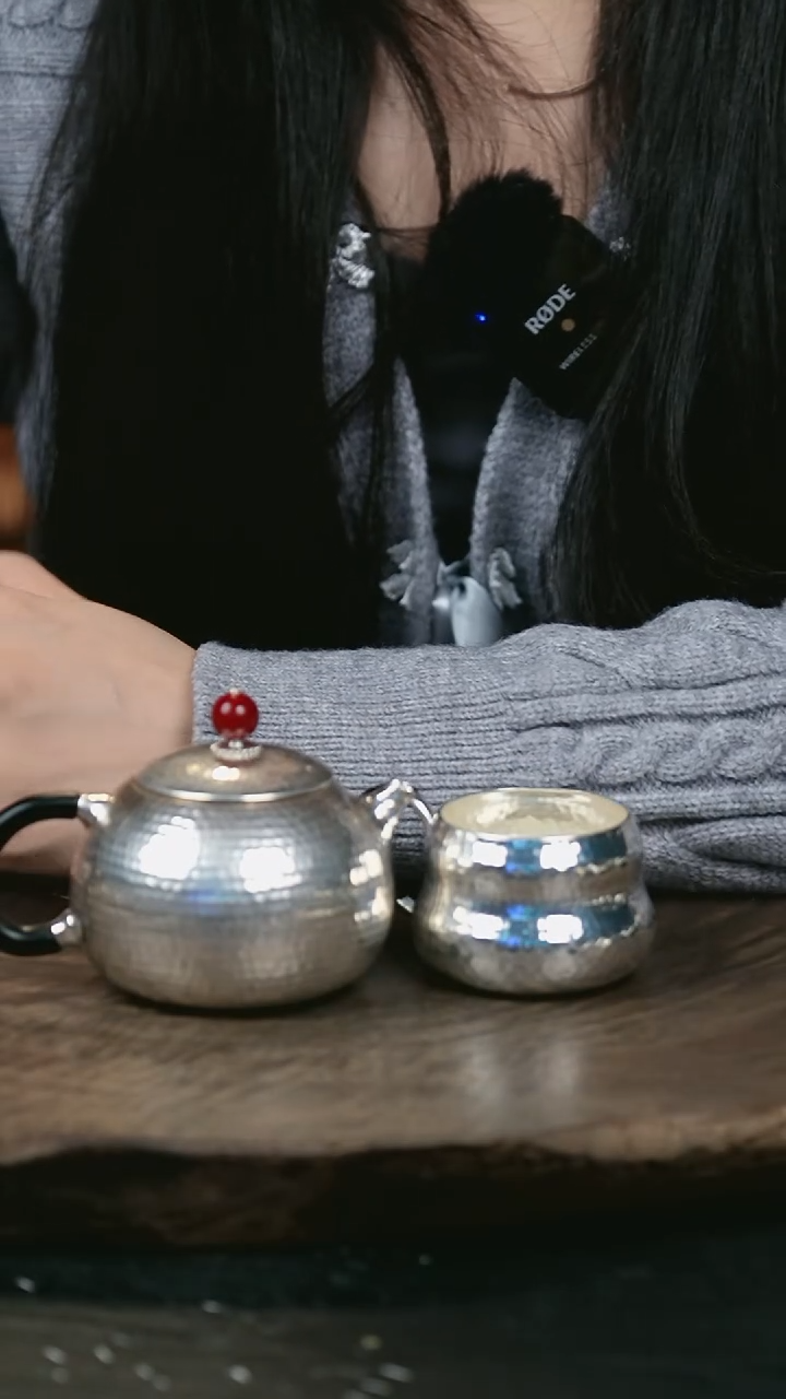 手工西施银壶999+一葫芦银杯