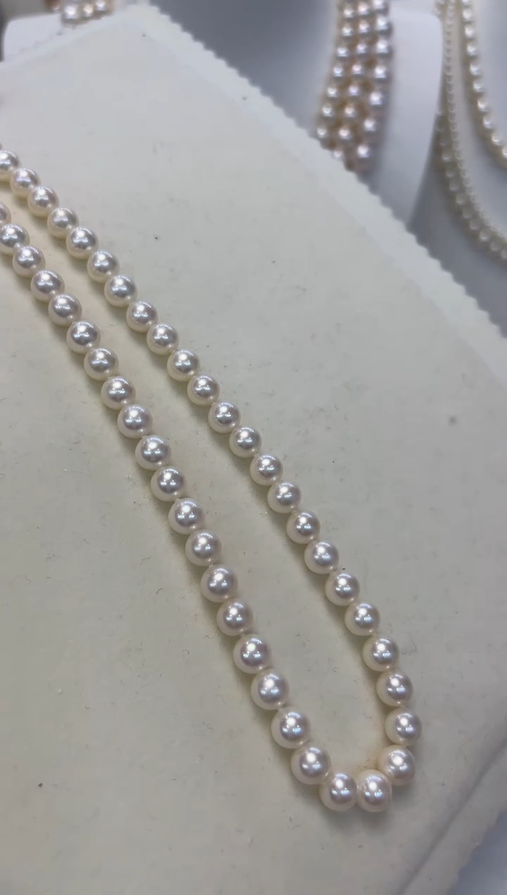 【闪购商品】淡水珍珠颈饰银S925镶嵌6.5-7.5MM