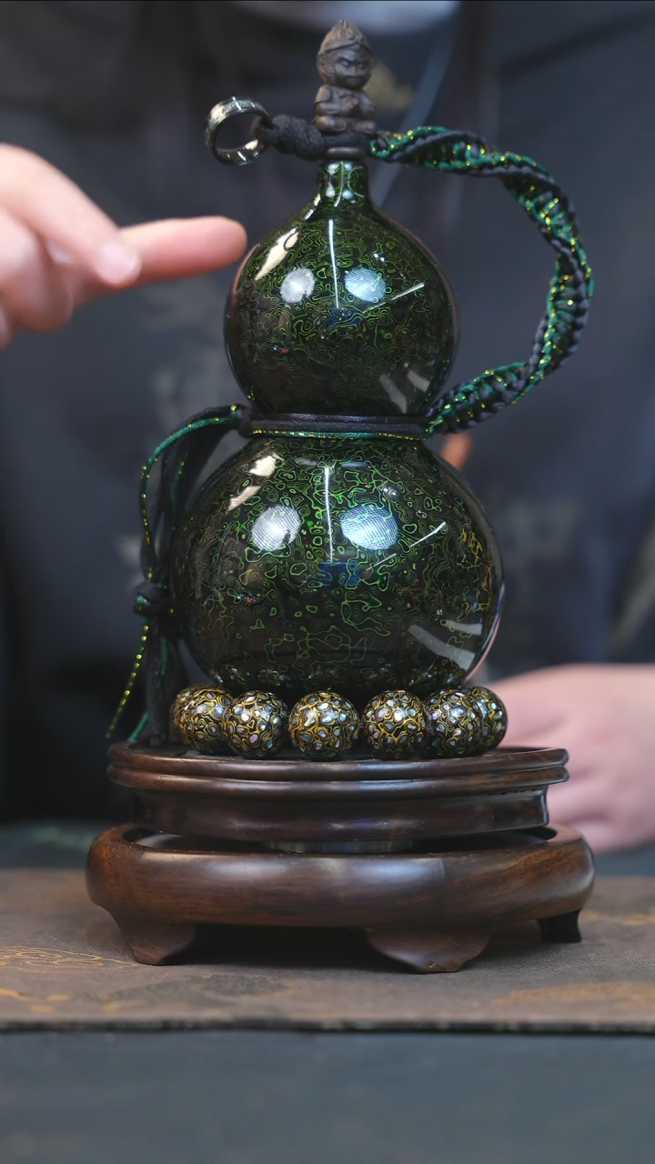 【闪购商品】YJ180漆艺酒葫芦不包手串及旋转底座