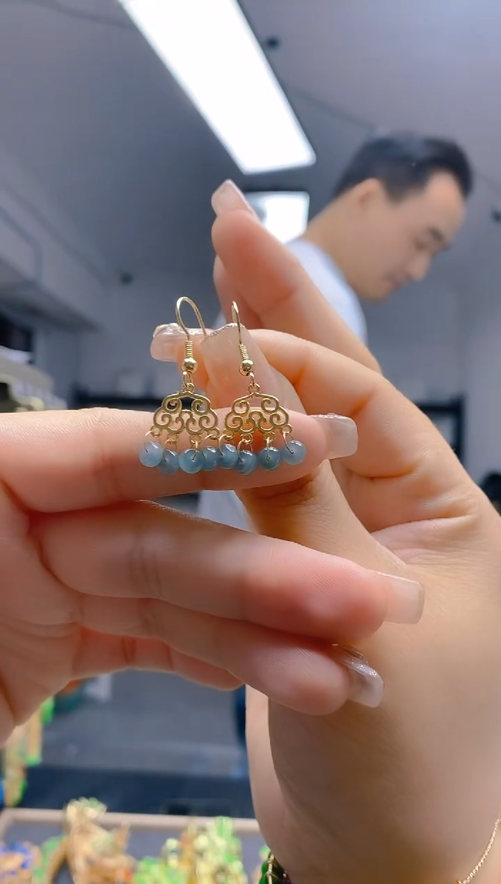 【闪购商品】翡翠耳饰合金393翡翠耳钩