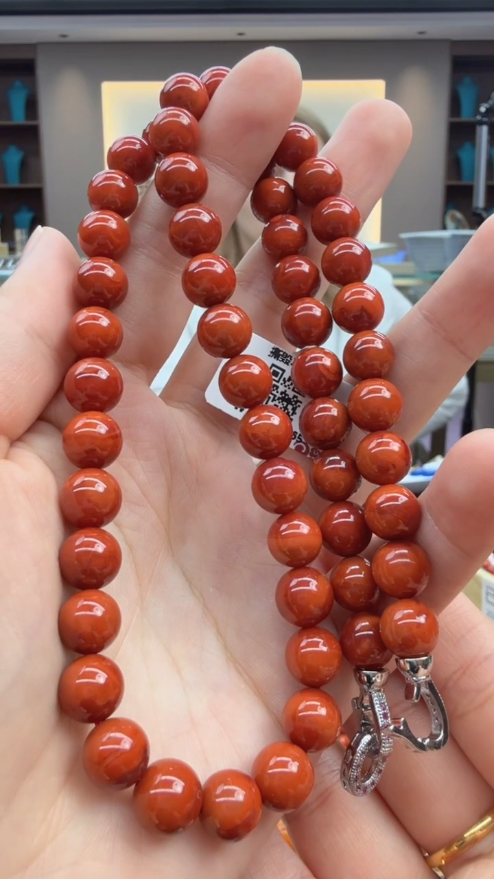 南红玛瑙未镶嵌颈饰233秒拍号假一罚十