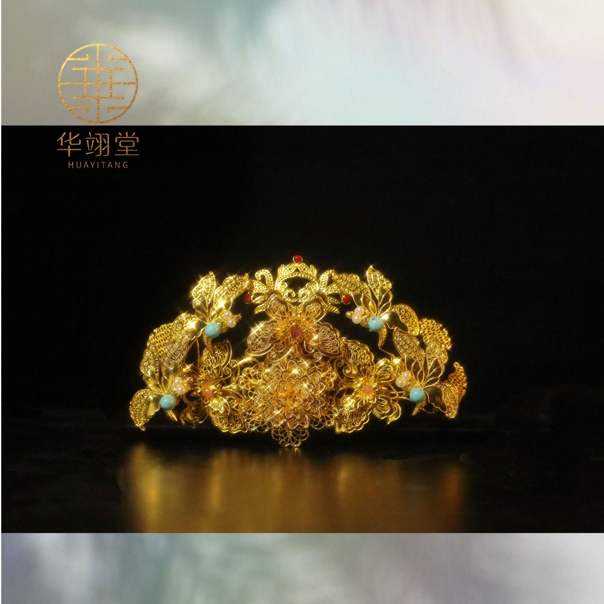 铜合金婚庆饰品 华翊堂原创设计铜镀金双十二福利冠